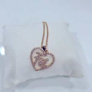 FE zircon, 18k gold plate necklace